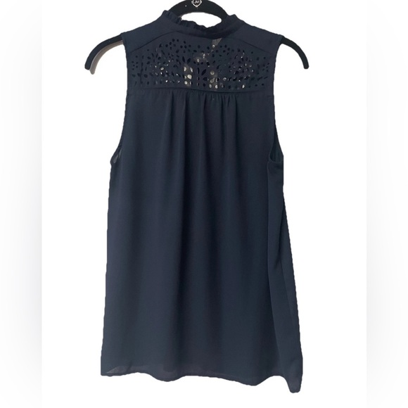 NWOT Anthropologie Luca Tie-Neck Blouse, by Maeve - Navy Size 6 - Picture 4 of 9